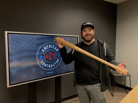 John Dye with custom ACS baseball bat
