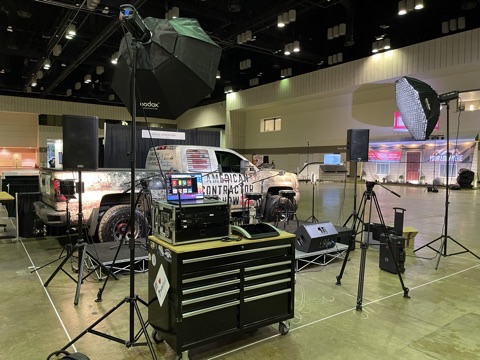 Full production setup at trade show